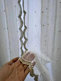 2pcs New Style Pipe Beaded Embroidered Window Screen Nailed Beaded Curtains for Bedroom Living Room Decoration Partition Curtain