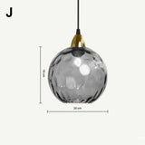 High-end Color Water Patterned Glass Ball Pendant Light Bedroom Bedside Lamp Creative Dining Living Room Bar Counter Chandelier