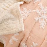New Christmas Snowflake Fleece Blanket Double Layer Thick Warm Throws Blankets for Sofa Bed SpringAutumn Faux Wool Blanket