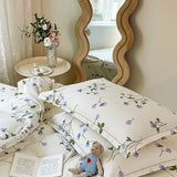 3-piece 100% cotton bedding set Plants printing 1 duvet cover and 2pcs pillowcases (no padding), suitable for bedroom guest room