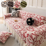 1PC-Vintage high-end skirt edge sofa cover autumn and winter plush sofa cover all inclusive universal set anti cat scratch