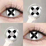 1 Pair White Halloween Cosplay Cat's Eyes Colorld Contact Lenses Anime Grey Contact Lenses Yellow Bloodthirsty Pupils