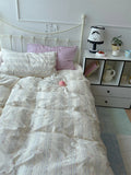 Pure Cotton Fledding Set Four-Piece Queen Size Bed eet Cover Duvet Cover Bedding Protector Single Dormi Bed Linens
