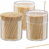 Bamboo Wooden Toothpicks Round Single Point 1500 Count Natural