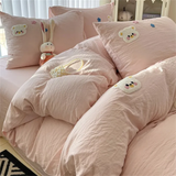 INS Style Bedding Sets Quilt Cover Sets Romantic Bedclothes Decor Woman Girls Bedroom Duvet Cover Sets 4pcs