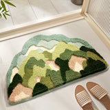 Forest Tufting Bathroom Mat Soft Tufted Hills Plants Carpet Bedside Rug Area Floor Pad Bedroom Doormat Aesthetic Home Room Decor