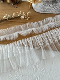 White Lace Lace Ribbons Accessories Lace Trim Handmade DIY Extended Clothes Pleated Sewing Decorative Fabric Skirt Hem Fabric