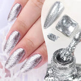 7ml Auroras Glitter Nail Polish No Need of UV/LED Lamp Nail Supplies Vernis White Pink Silver Pearl Effect for Nails