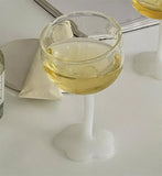 Cute Colourful Glass Wine Glass Tilted Heads Goblet Red Wine Cocktail Champagne Glass Cup Dessert Ice Cream Bow Cup