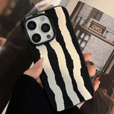 Luxury Personality Striped Soft Phone Case For iPhone 16 15 14 13 12mini 11 Pro Max XS XR X 7 8 Plus Shockproof Protective Cover