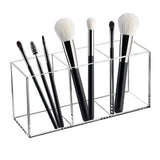 Transparent Makeup Brush Organizer, Makeup Storage Tray, Bathroom Drawer Makeup Organizer, 3 Slot Acrylic Makeup Brush Organizer