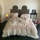 4pcs French Princess Style Pure Cotton 100% Bedding Set Luxury Quilt Cover 200x230 220x240 Bed Cover and 2pcs Pillowcases