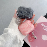 Black Pearl Shell Pink Leopard Print TPU Case Love Heart Pendant Protection Cover for Apple AirPods Pro 2 3 4 Silicone Cases