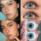 2PCS Colored Contact Lenses Korean  Natural Lenseses Soft Lens Eye Beauty Pupil ﻿Blue  Lense