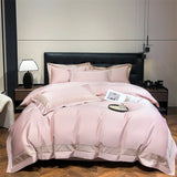 600TC Egyptian Cotton Light Champagne Color Luxury Embroidery Bedding Set Duvet Cover Set Flat/Fitted Bed Sheet Pillowcases 4Pcs