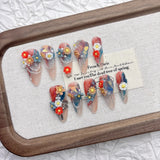 10Pcs High Quality Handmade Press on Nails Gentle Temperament Artistic Sense Explosion Celebrity-Style Nail Art Literary Style: