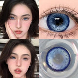 1Pair Green Color Contact Lens Pupils Nature High Quality Myopic Green Lens Blue  Eyes - 0.00 to- 8.00 Diopter Lenses