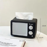 Retro Resin Tv Tissue Boxex Home Living Room Tissue Case Kitchen Countertop Tissue Storage  Multifunctional Napkin Storage Boxes