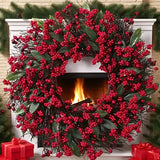 Luxurious Artificial Christmas Wreath  All-Weather Indoor/Outdoor Door,Tabletop Decoration-Plastic Holiday Wreath for Xmas Tree