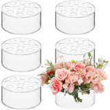 Ikeehome  12 Hole Circular Acrylic Vase, 2.55 Inches High With Holes, Perfect For Decorating Wedding Tables, Family Birthdays, And Parties