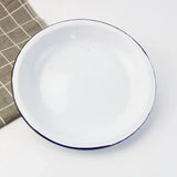 European and American thick enamel plate, classic fruit plate, 20/24 cm, large cutlery, garden, enameled kitchen plates durable