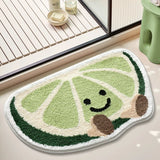 Cute Tufting Fruit Bathroom Mat Soft Tufted Watermelon Pumkin Bedroom Carpet Bedside Rug Floor Non Slip Pad Aesthetic Home Decor