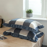 100% Cotton Lace Pillowcase 48x74cm Yarn-dyed Washed Cotton Stripe Pillow Cover Bedding Decorative Pillow Sham With Zipper