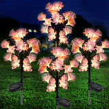 1/2 PCS 15 LED Camellia Flower Outdoor Solar Lights Outdoor Waterproof Fairy Atmosphere Night Light Solar Powered Suitable