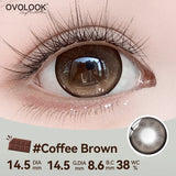 2pcs Crystal Gradient Blue Colored Lenses 14.5mm Clear Texture Daily Makeup Party Shiny Brown Lenses Gray Lens For Women