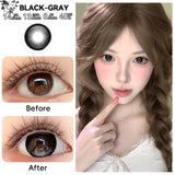 1 Pair(2pcs) Clever Brown/Black-Gray/Coffee Big Eye Enlarging Colored Contact Lenses 14.5mm Half Yearly High Moisture