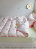 Pure Cotton Four-Piece Bedding Set Iceberry Soft Pastel Pink escent Sle Durable Tead Count 33x72 Bedding Kit