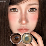 2pcs Colored Contact Lenses for Eyes Chelsea Gray Contact Lens Natural Brown Lenses Blue Eye Pupils Cosmetic Beauty Yearly