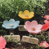 Resin Floral Bees Watering Station Feeding & Watering Supplies Garden Floral Bee Feeder with Butterfly Bath Tub Outdoor Decor