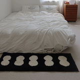 Long Tufting Geometric Bedside Rug Soft Mat Corridor Carpet Kids Bedroom Floor Foot Pad Aesthetic Home Room Winter Warm Decor