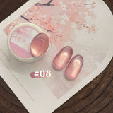 12ml 1-16pcs Autumn Nails New Clear Pink Glass Bead Moonlight Magnet Cat Eye Gel Nail Polish Whitening Nail Supplies