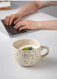 Nordic Style Matte Splashed Ink Drinking Mug Household Simple Breakfast Milk Cups Fashion Office Handgrip Large Coffee Cup