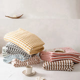 Summer Autumn Thin Quilt 100% Cotton Blankets Striped Knitted Comfortable Washable Bed Blanket Quilting Suitable for Adults Kids