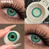 1 Pair Colored Contact Lenses Natural Brown Pupils Eyes Contact lenses Green Soft Contacts 14.50mm Yearly