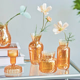 Gold Vase Decorative Vase Glass Tabletop Vase Bottles Clear Glass Vases for Centerpieces Home Decor Votive Holder