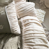 Flowers Prints Pleated Ruffles Princess Bedding Set 100% Cotton Double Layer Yarn Duvet Cover Quilted Bedspread Pillowcases 4Pcs