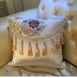 1pcs Half Round Tassel Edge Cushion Cover European Jacquard Pendant Edge Pillowcase Luxury Thickened Square Sofa Pillow Cover