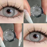2pcs Color Contact Lenses Pupil Blue Nature High Quality Myopic  Lens Green  Eyes Beauty Makeup Lens Yearly Free Delivery