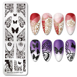 Halloween Nail Art Stamping Plate Drawing Template Butterfly Heart Wave Line Image Stencil Mold Nail Printing Tools