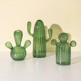 Cactus Shaped Glass Vase for Plant Creative Vase Decoration Home Desktop Decor Transparent Hydroponics Plant Vase Birthday Gift