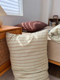 Retro Waed Cotton Bedding Set Striped Pure Cotton Student Dormi Tee-Piece Bedding Set Four-Piece Set Floral Embroidery