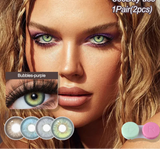 1 Pair New Green Color Contact Lenses for Eyes with Diopters 0~-8.00 Degree Brown Iris Lens Soft Natural Beauty Pupils