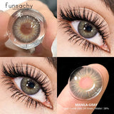 2pcs Colored Lenses For Eyes HAWAII Series Natural Beautiful Cosmetic Contact Lenses Yearly Use Myopia Beautiful Pupil