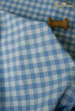 140x50cm Vintage Red Linen Grid Striped Woven Cotton Fabric for Japanese Style Tablecloth Dress Bag Cloth