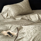 600TC Egyptian Cotton Vintage Jacquard Luxury Bedding Set Single Queen King Size Duvet Cover Flat/Fitted Sheet Pillowcase 3/4Pcs