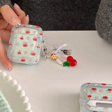 Cherry Wavy Earphone Case with Pendant For Airpods Pro 2 Pro2 Wireless Headphone Cover For AirPod 1 2 3 Air Pods Headset Box